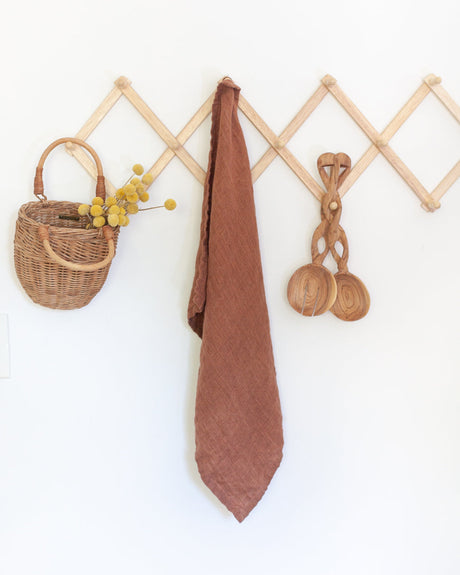 Stone Washed Linen Tea Towel - Terracotta - Sumiye Co