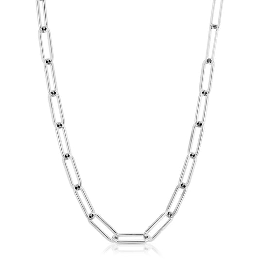 6.5mm Large Elongated Link Silver Chain