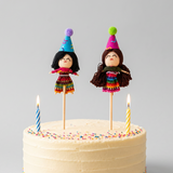 Birthday Cake Topper Doll & Candle