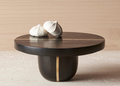 Mango Wood & Brass Small Pedestal - Sumiye Co