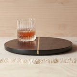 Mango Wood & Brass Small Serving Tray