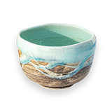 Japanese Matcha Tea Bowl Blue & Brown Glaze - Sumiye Co