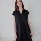 Jenny Linen Cotton Shirt Dress in Black