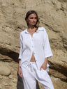 Kaya Boyfriend Shirt - White - Sumiye Co