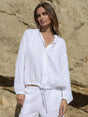 Kaya Buttoned Blouse - White - Sumiye Co