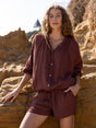 Kaya Buttoned Blouse - Terracotta - Sumiye Co