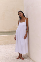 Kaya Smocked Maxi Dress - White