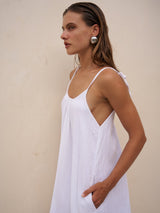 Kaya Tie Strap Maxi Dress - White
