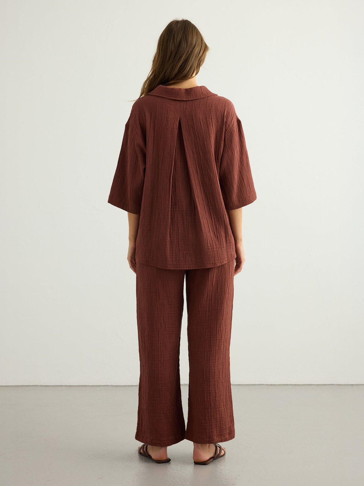 Kaya Boyfriend Shirt - Terracotta - Sumiye Co