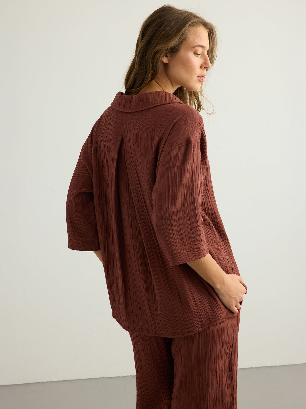 Kaya Boyfriend Shirt - Terracotta - Sumiye Co