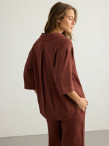Kaya Boyfriend Shirt - Terracotta - Sumiye Co