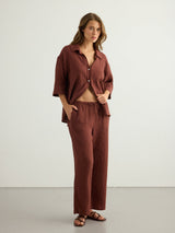 Kaya Drawstring Pants - Terracotta - Sumiye Co