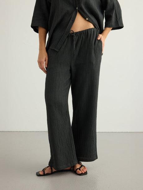 Kaya Drawstring Pants - Charcoal - Sumiye Co