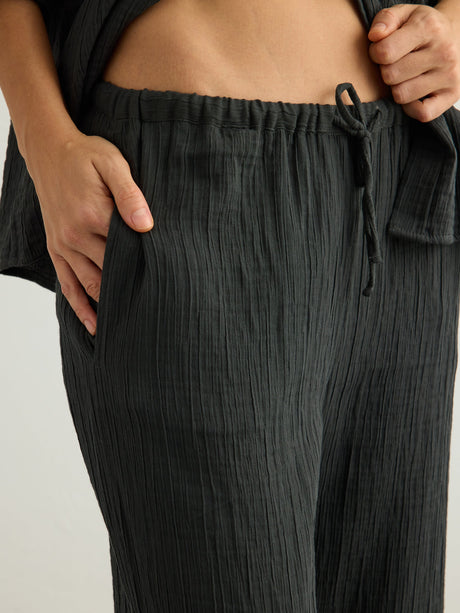 Kaya Drawstring Pants - Charcoal - Sumiye Co