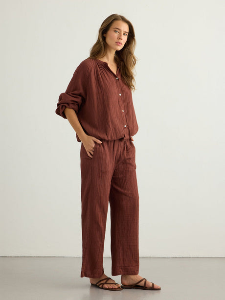 Kaya Drawstring Pants - Terracotta - Sumiye Co