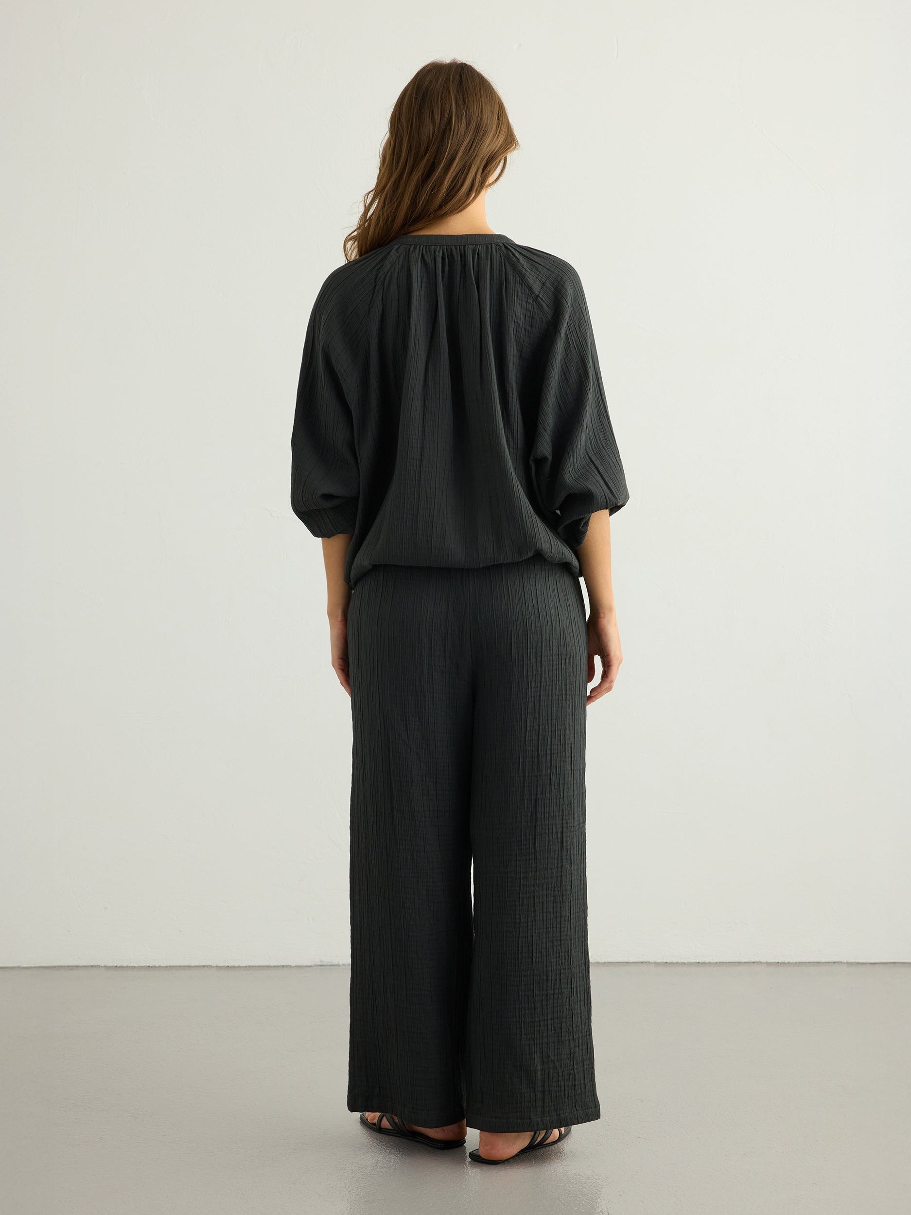Kaya Drawstring Pants - Charcoal - Sumiye Co