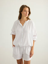Kaya Buttoned Blouse - White - Sumiye Co