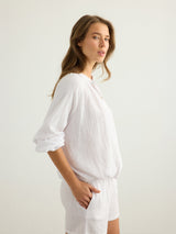 Kaya Drawstring Shorts - White - Sumiye Co