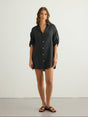 Kaya Oversized Shirt Dress - Charcoal - Sumiye Co