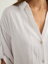 Kaya Oversized Shirt Dress - White - Sumiye Co