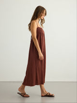 Kaya Smocked Maxi Dress - Terracotta - Sumiye Co