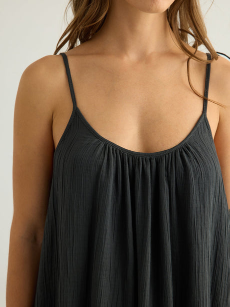 Kaya Tie Strap Maxi Dress - Charcoal - Sumiye Co