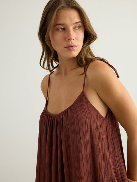 Kaya Tie Strap Maxi Dress - Terracotta - Sumiye Co