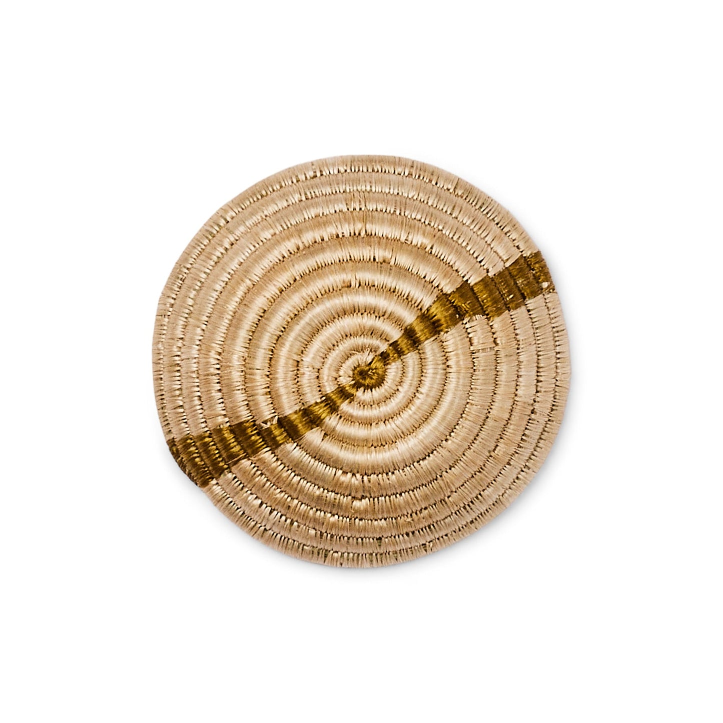 6" Small Striped Olive Round Basket | Home Decor