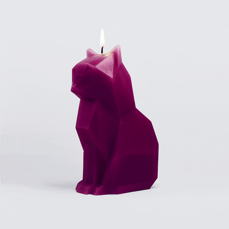 Cat Candle - Burgundy Kisa PyroPet - Sumiye Co