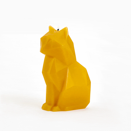 Cat Candle - Mustard Yellow Kisa PyroPet - Sumiye Co