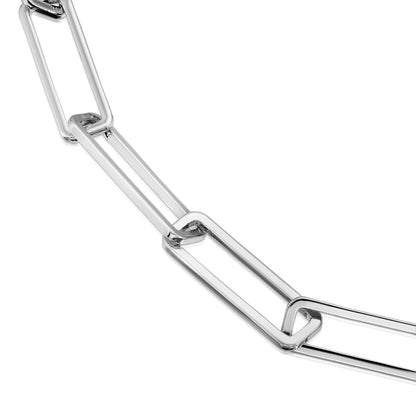 Silver Large Rectangle Link Chain Bracelet