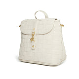 Rosie White Mini Vegan Backpack-2