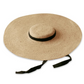 Wide Brim Jute Straw Hat with Black Strap