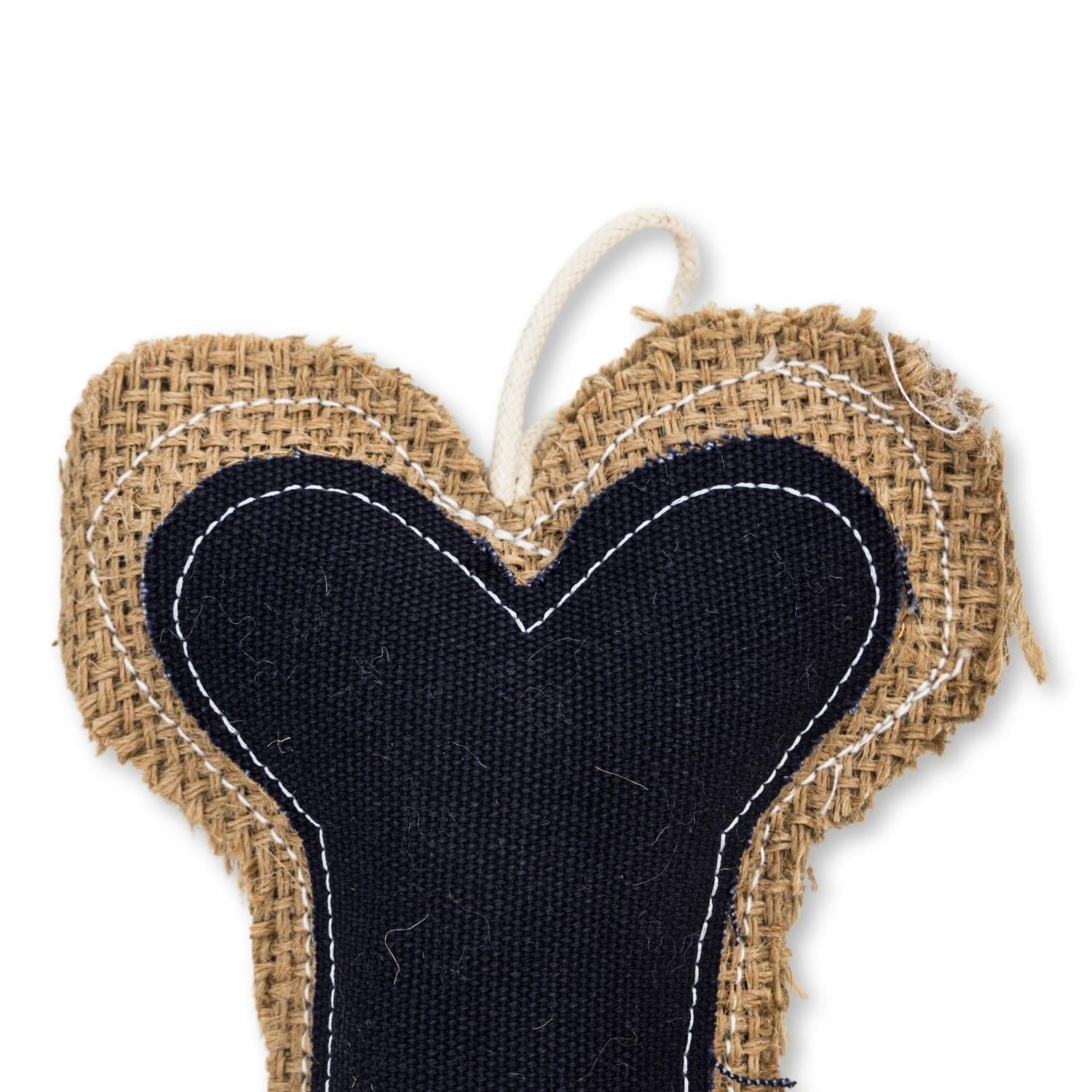 Sustainable Jean Leather-Jute Bone Pillow Dog Chew Toy-1