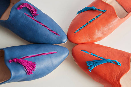 Moroccan Leather Slippers - Sumiye Co