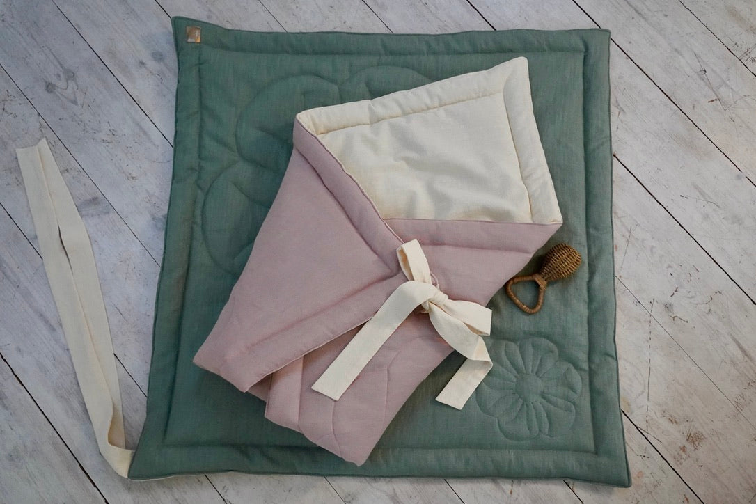 "Powder Pink" Linen Shell Baby Horn by Moi Mili