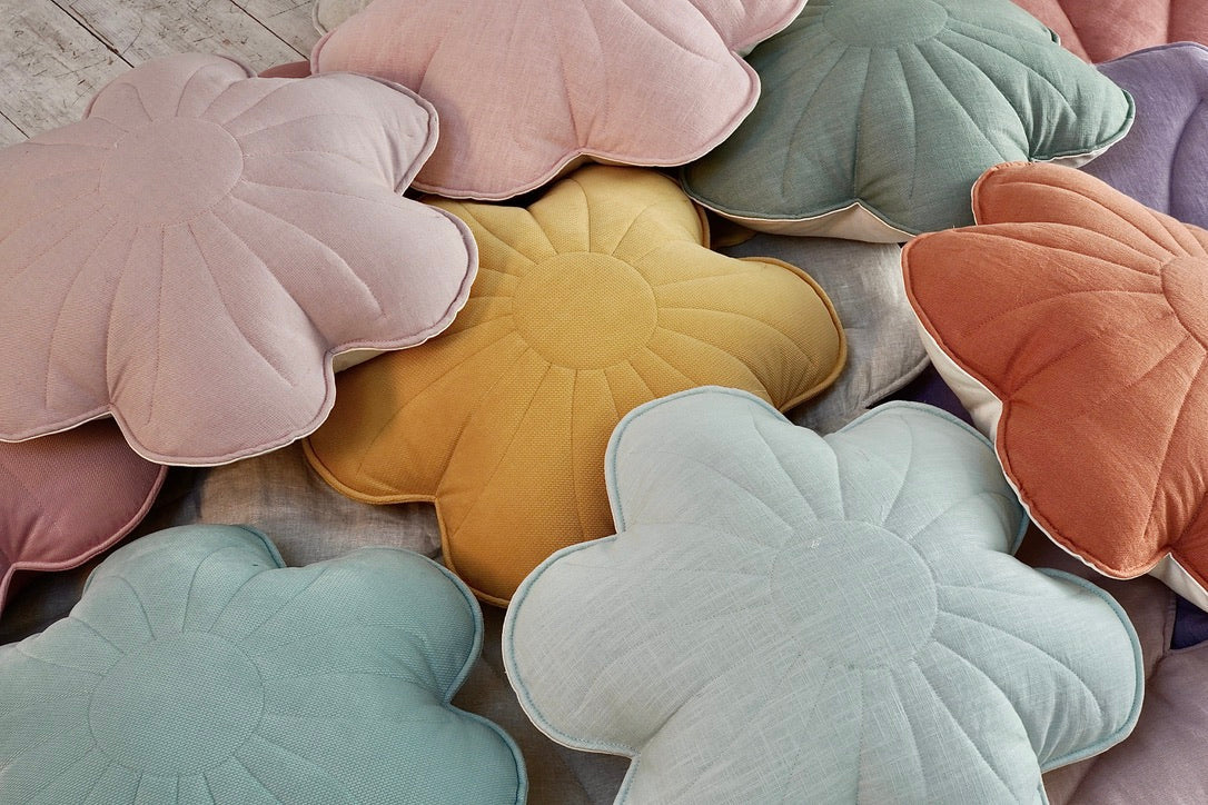 Flower Pillow Linen "Mint" | Kids Room & Nursery Decor