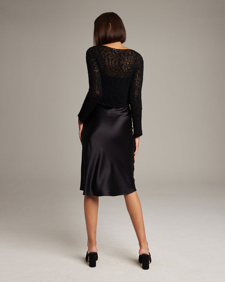 Flammé Loose Knit Cropped Sweater - Sumiye Co