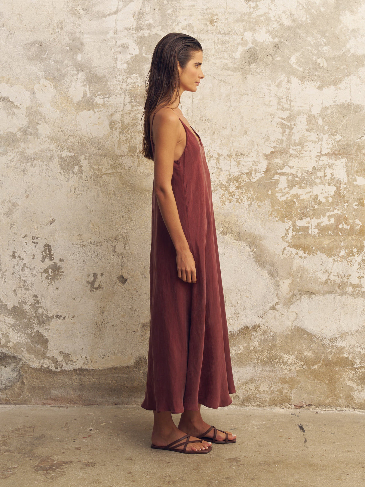 Lucid Flow Maxi Dress - Burgundy - Sumiye Co