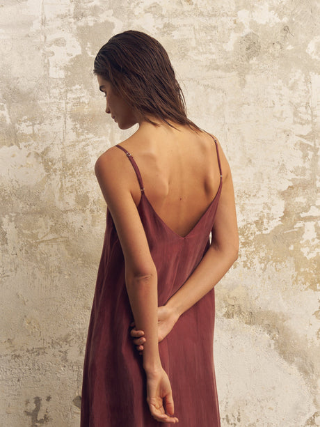 Lucid Flow Maxi Dress - Burgundy - Sumiye Co