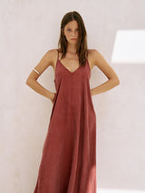 Lucid Flow Maxi Dress - Burgundy - Sumiye Co