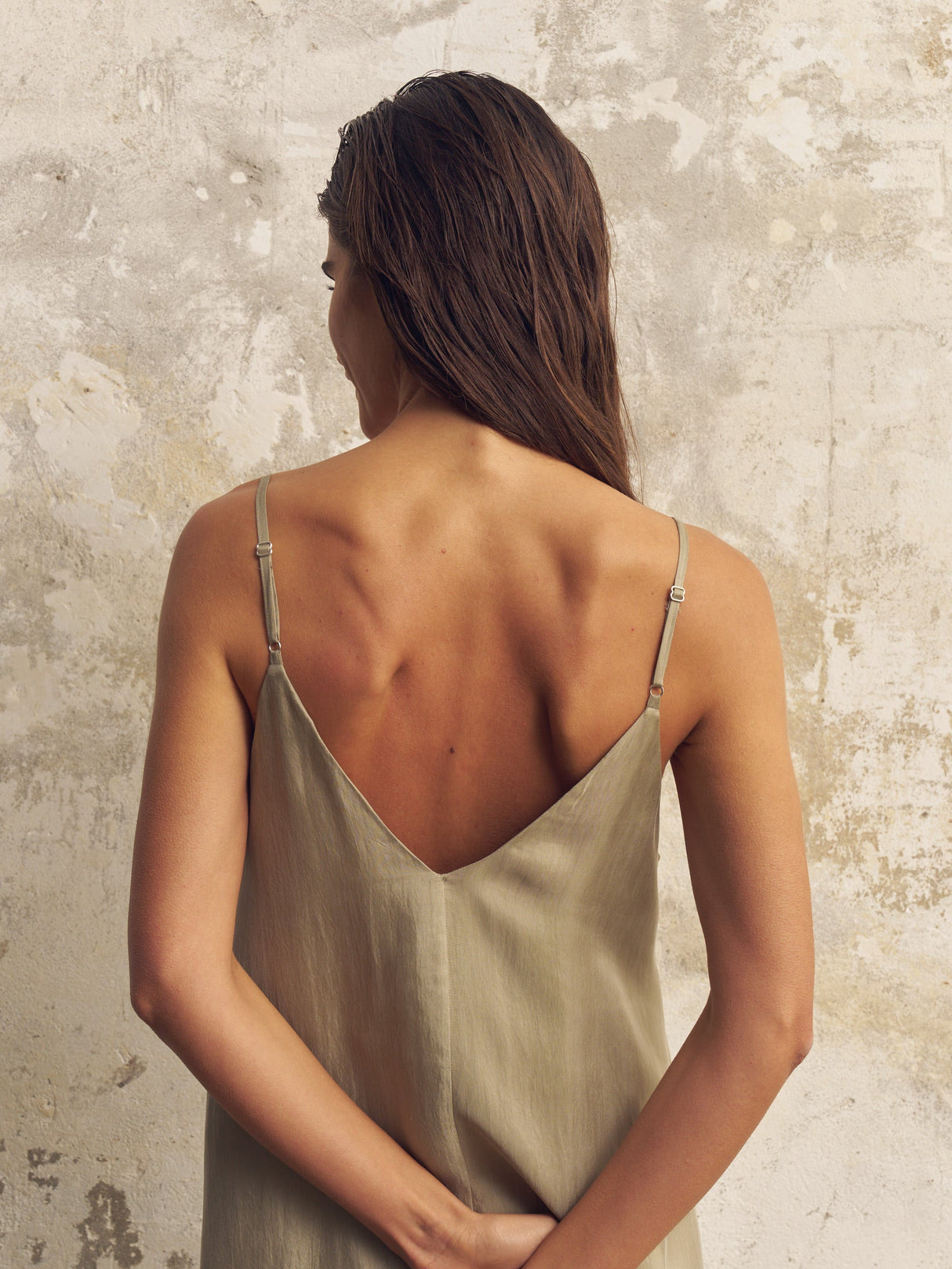 Lucid Flow Maxi Dress - Khaki Green by The Handloom - Sumiye Co