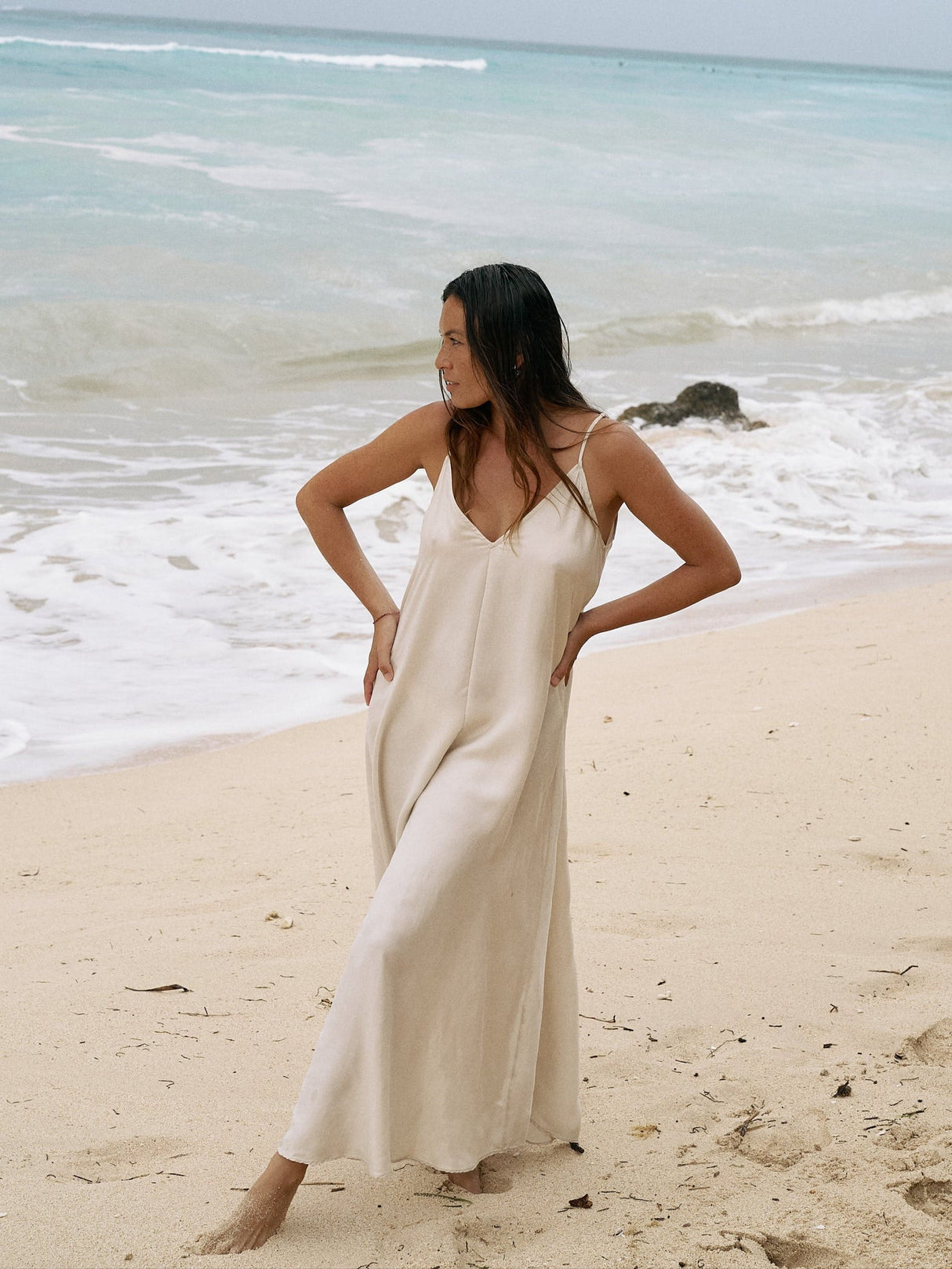 Lucid Flow Maxi Dress - Sand - Sumiye Co