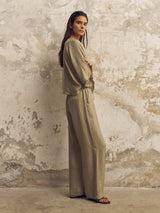 Lucid Flow Tie Pants - Khaki Green - Sumiye Co