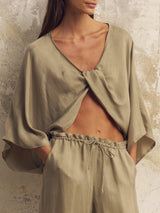 Lucid Flow Tie Pants - Khaki Green - Sumiye Co