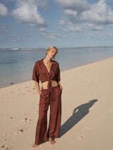 Lucid Tie Shirt - Burgundy - Sumiye Co