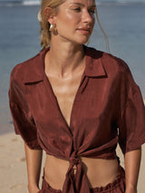 Lucid Tie Shirt - Burgundy - Sumiye Co