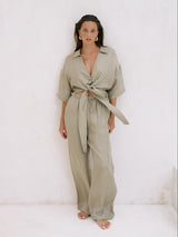 Lucid Tie Shirt - Khaki Green - Sumiye Co