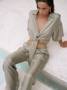 Lucid Flow Tie Pants - Khaki Green - Sumiye Co
