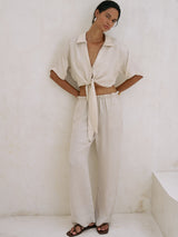 Lucid Tie Shirt - Sand - Sumiye Co